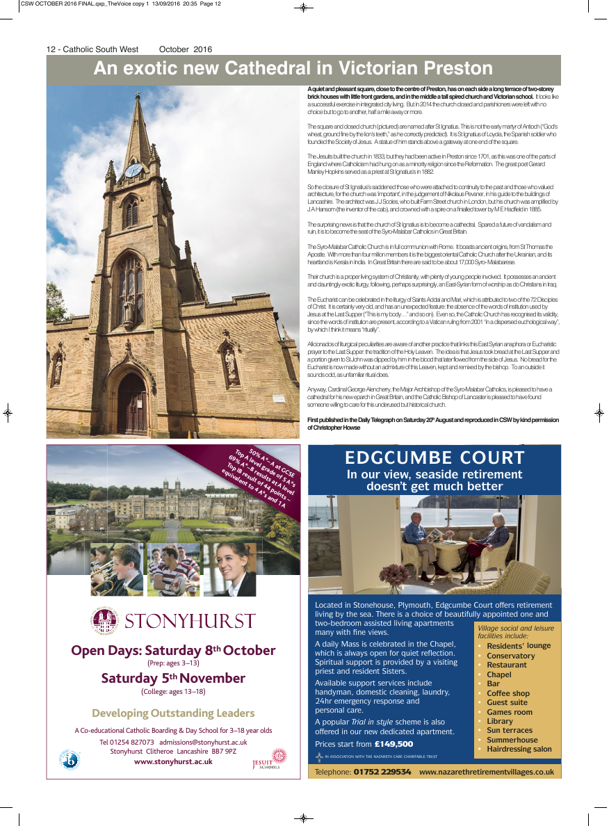 Oct 2016 edition of the Catholic South West