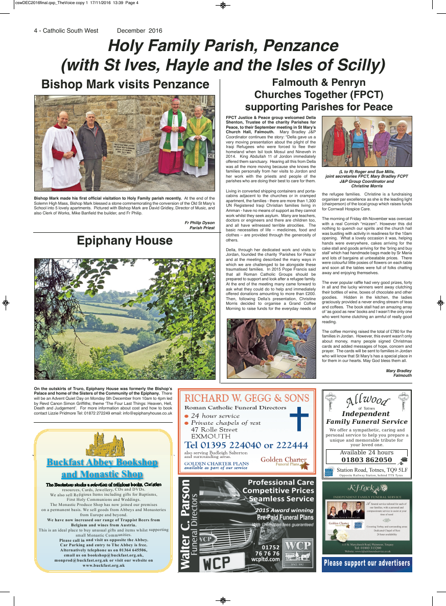 Dec 2016 edition of the Catholic South West - Page 