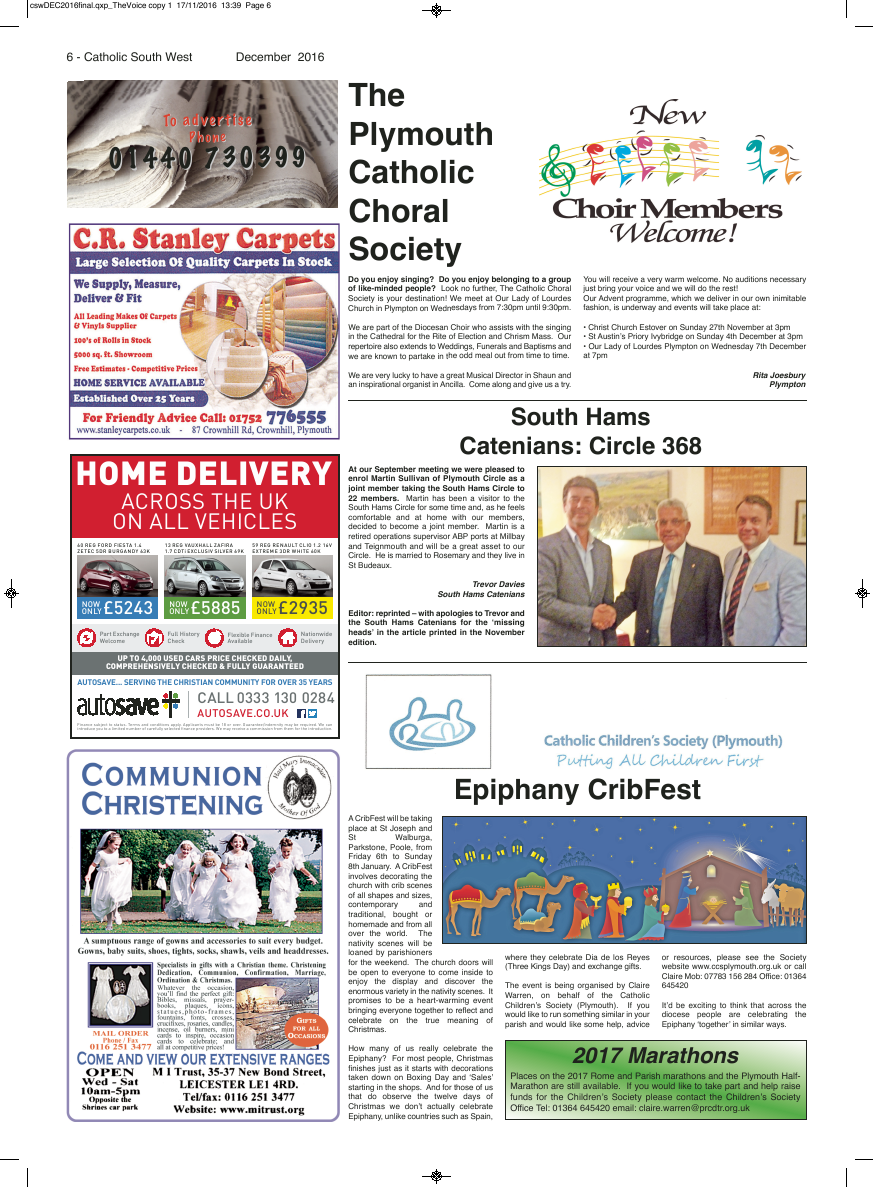 Dec 2016 edition of the Catholic South West - Page 