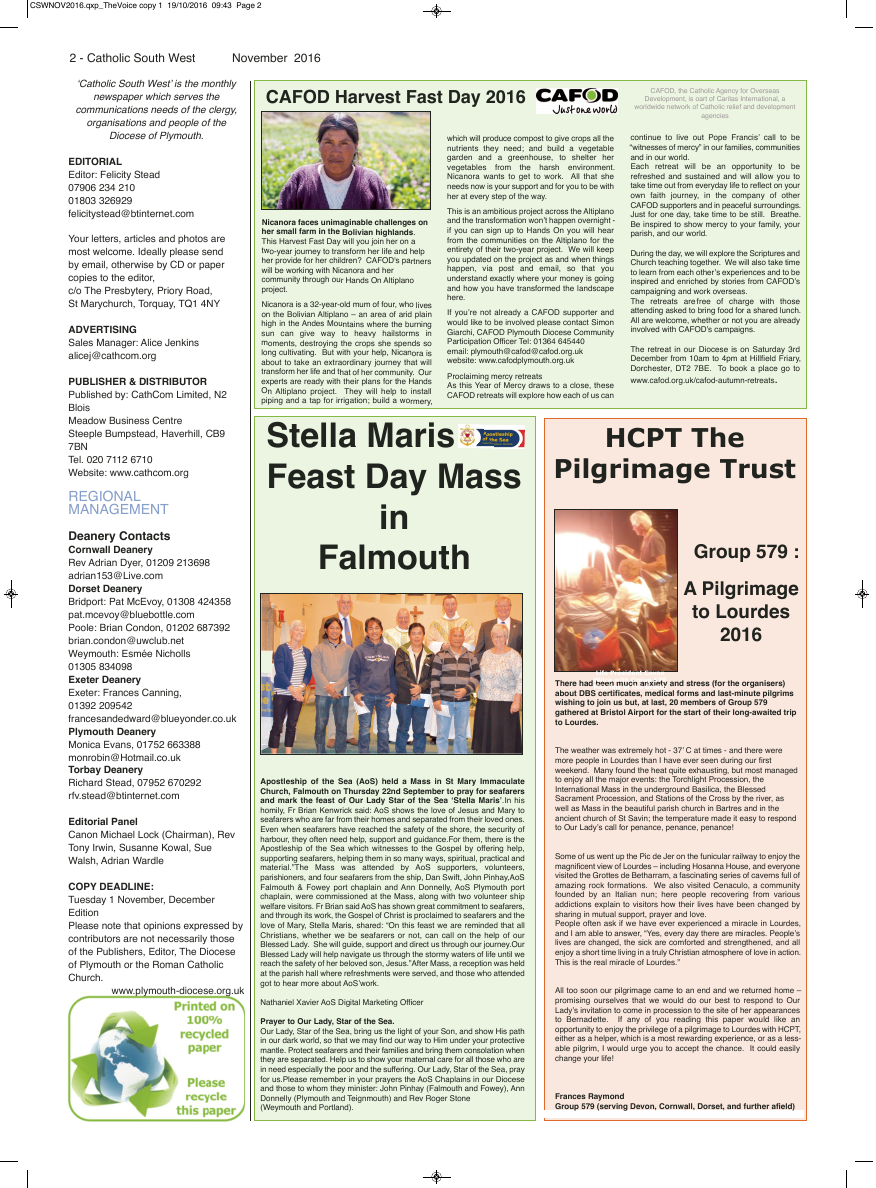 Nov 2016 edition of the Catholic South West