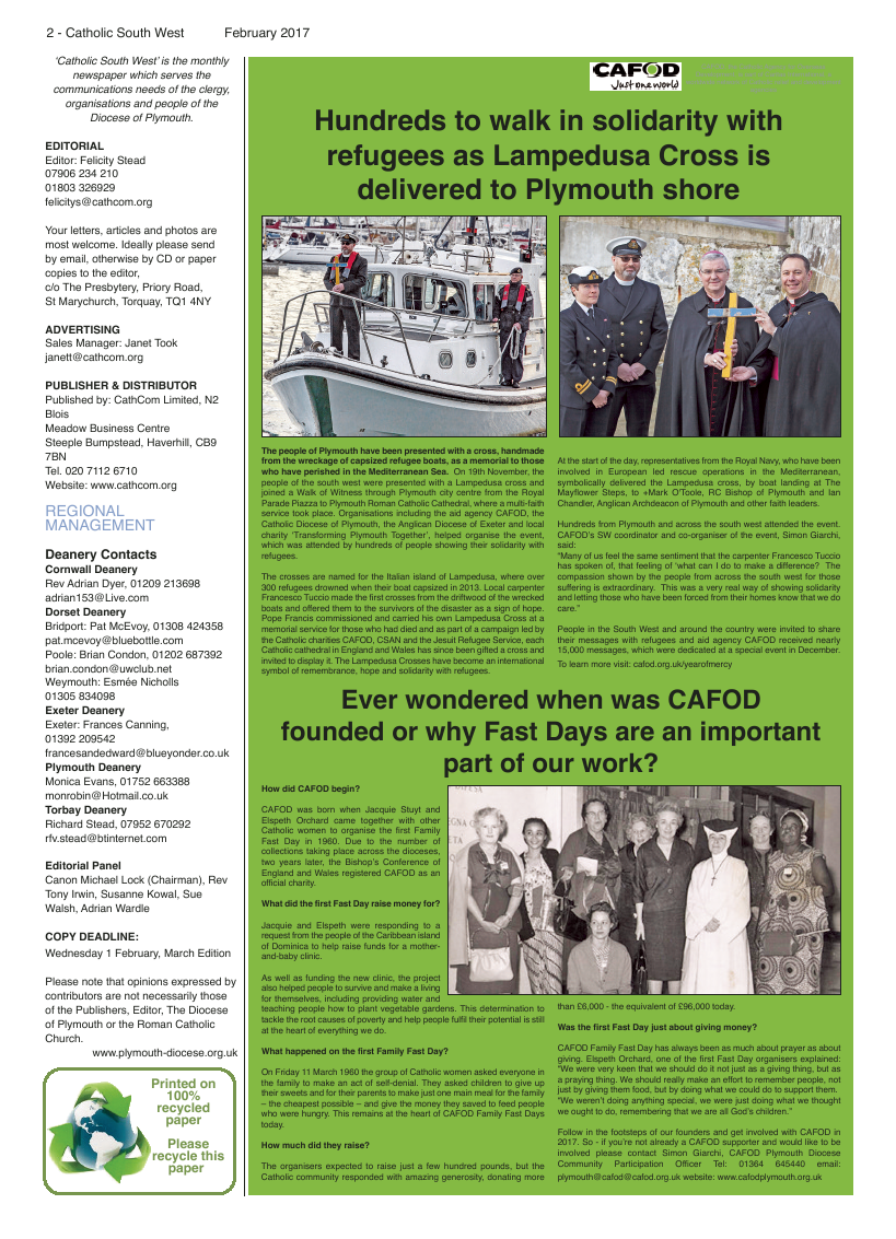 Feb 2017 edition of the Catholic South West - Page 
