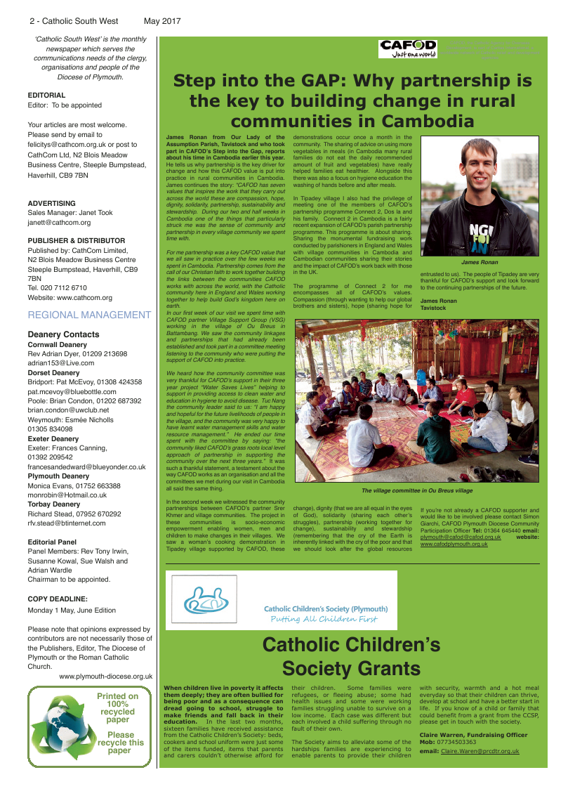 May 2017 edition of the Catholic South West - Page 