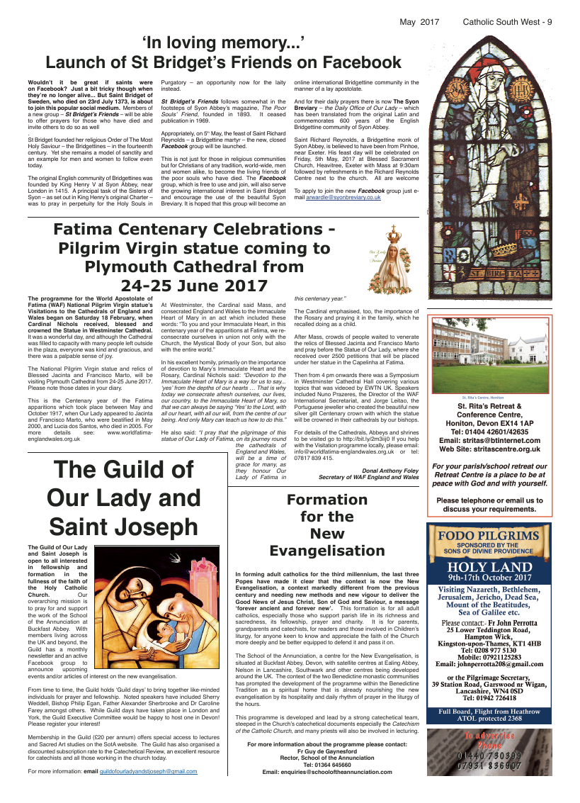 May 2017 edition of the Catholic South West - Page 