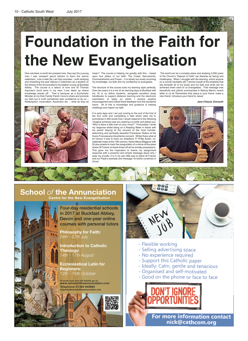 Jul 2017 edition of the Catholic South West - Page 