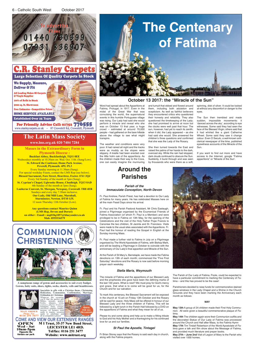 Oct 2017 edition of the Catholic South West - Page 