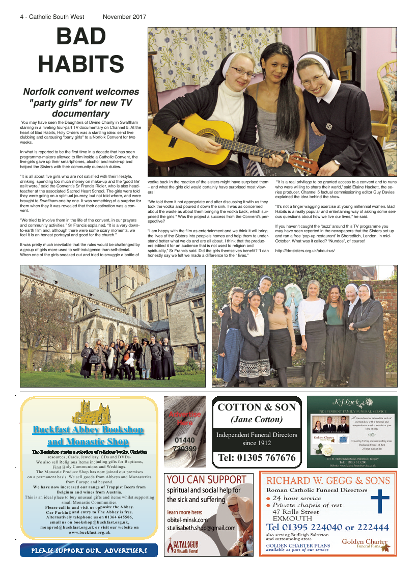 Nov 2017 edition of the Catholic South West - Page 