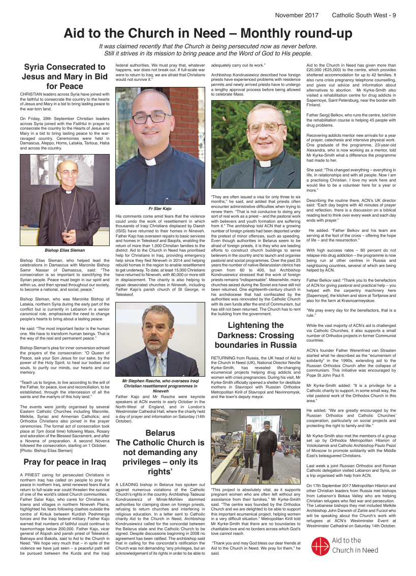 Nov 2017 edition of the Catholic South West - Page 