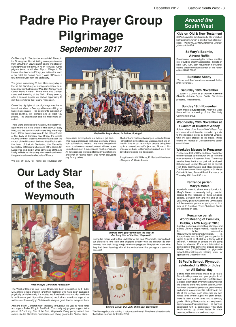 Dec 2017 edition of the Catholic South West - Page 