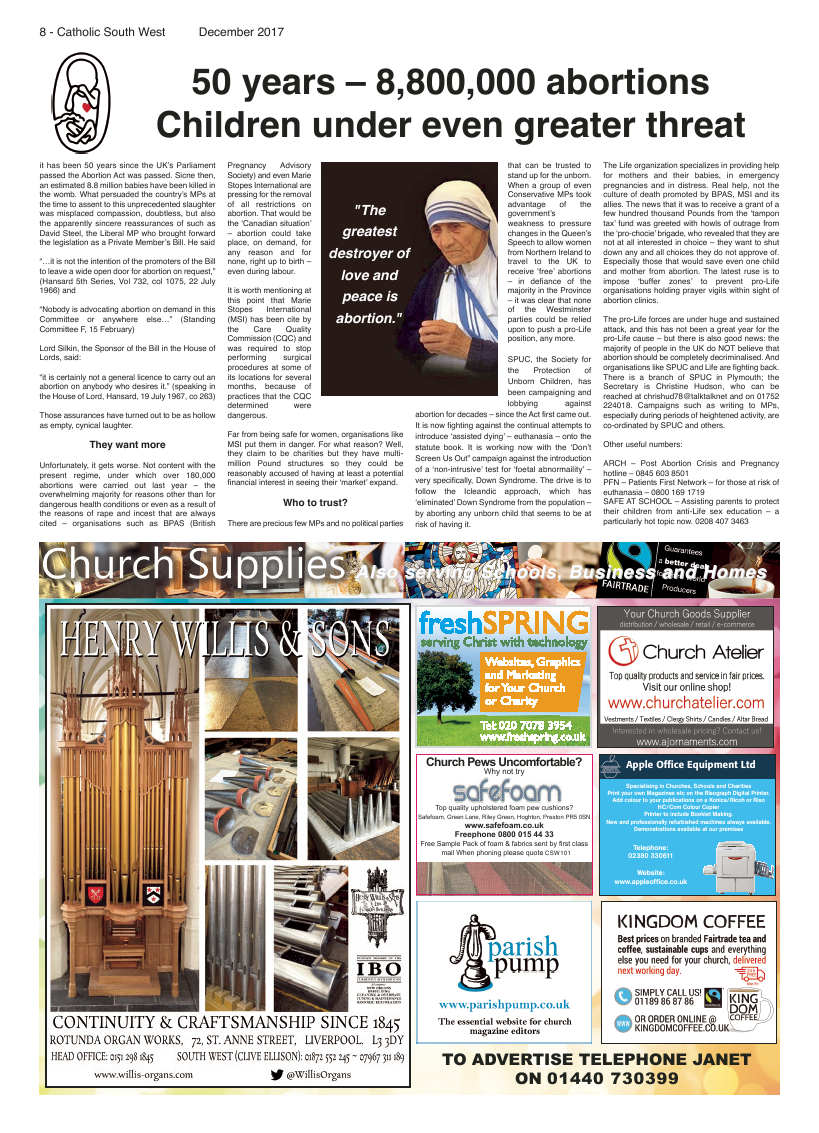 Dec 2017 edition of the Catholic South West - Page 