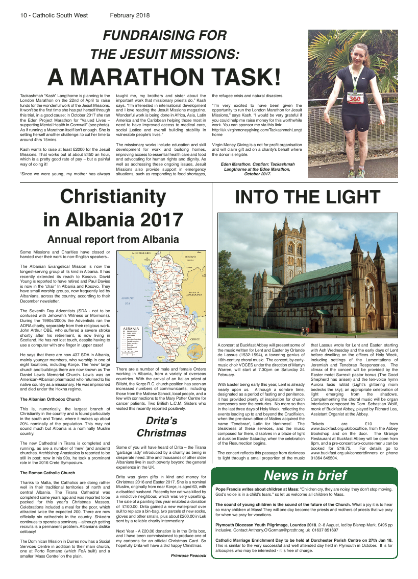 Feb 2018 edition of the Catholic South West - Page 