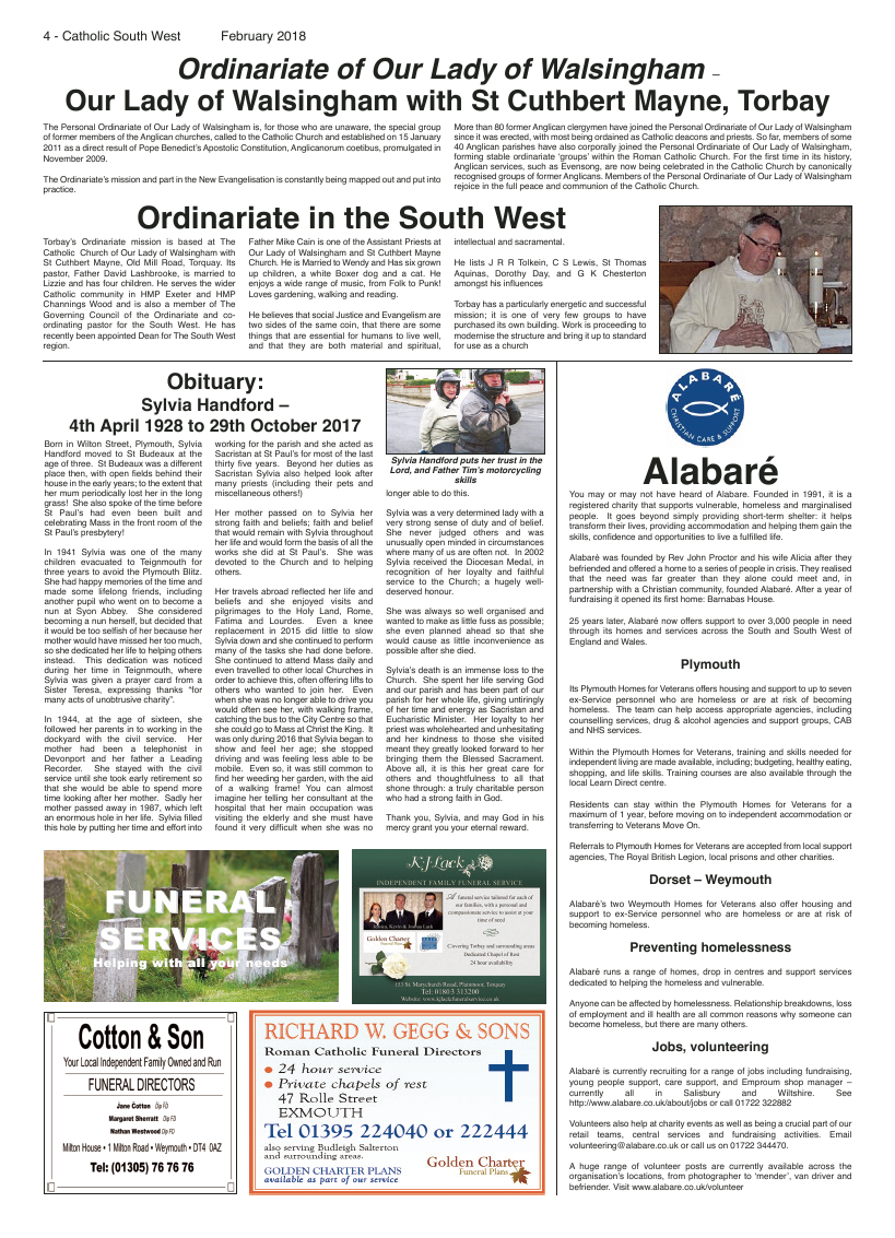 Feb 2018 edition of the Catholic South West - Page 