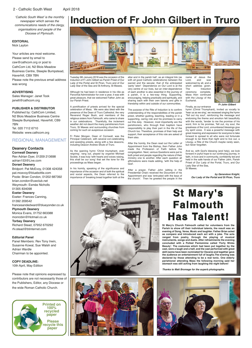 Apr 2018 edition of the Catholic South West - Page 