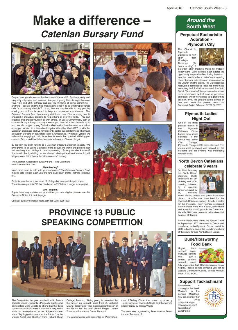 Apr 2018 edition of the Catholic South West - Page 