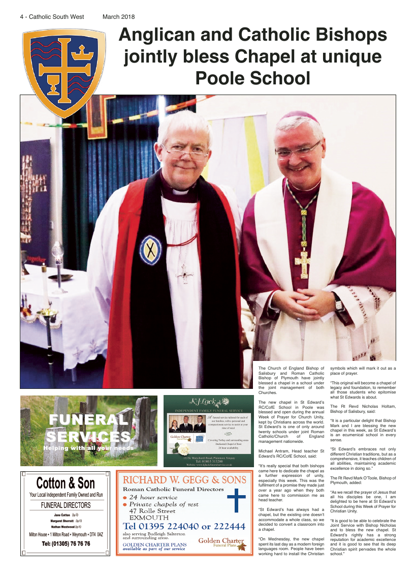 Mar 2018 edition of the Catholic South West - Page 