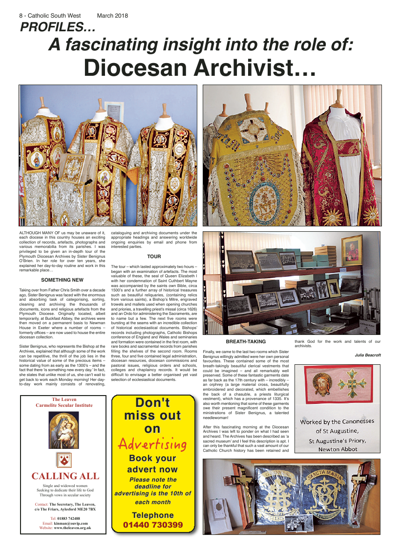 Mar 2018 edition of the Catholic South West - Page 