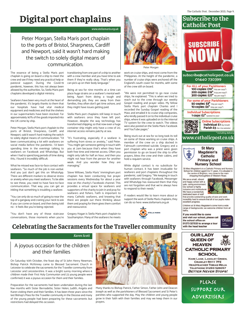 Dec 2021 edition of the National Catholic Paper