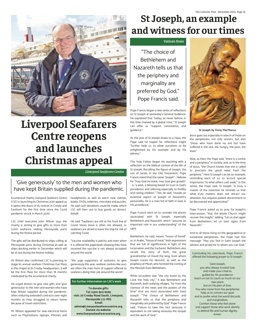 Dec 2021 edition of the National Catholic Paper