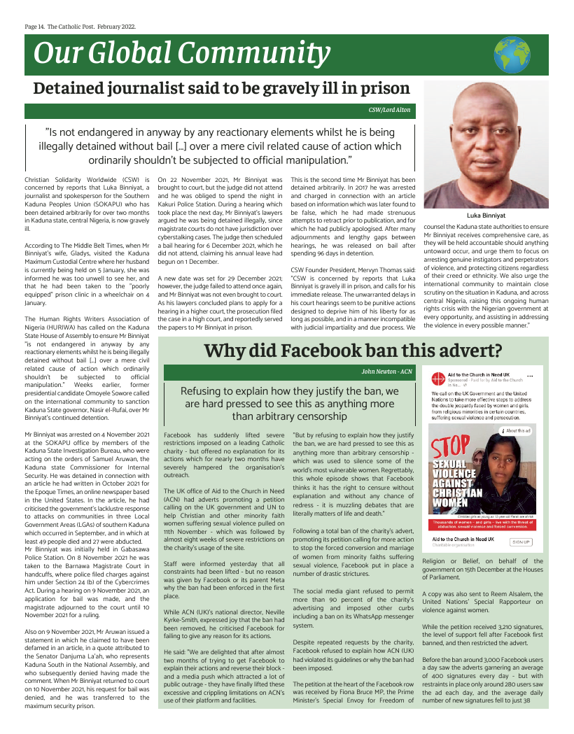 Feb 2022 edition of the Catholic Post Feb 2022 edition of the Catholic Post