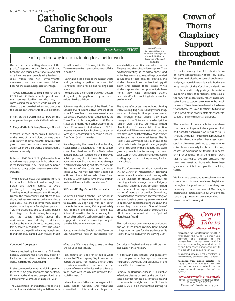 Feb 2022 edition of the Catholic Post Feb 2022 edition of the Catholic Post