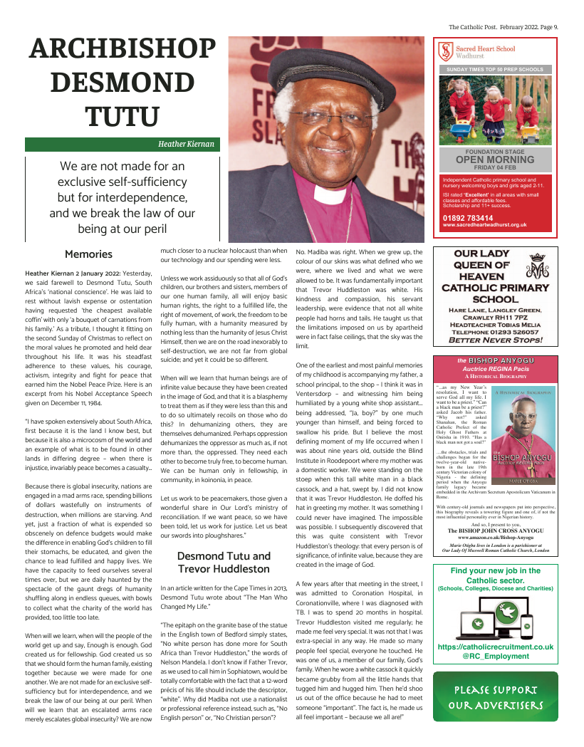 Feb 2022 edition of the Catholic Post