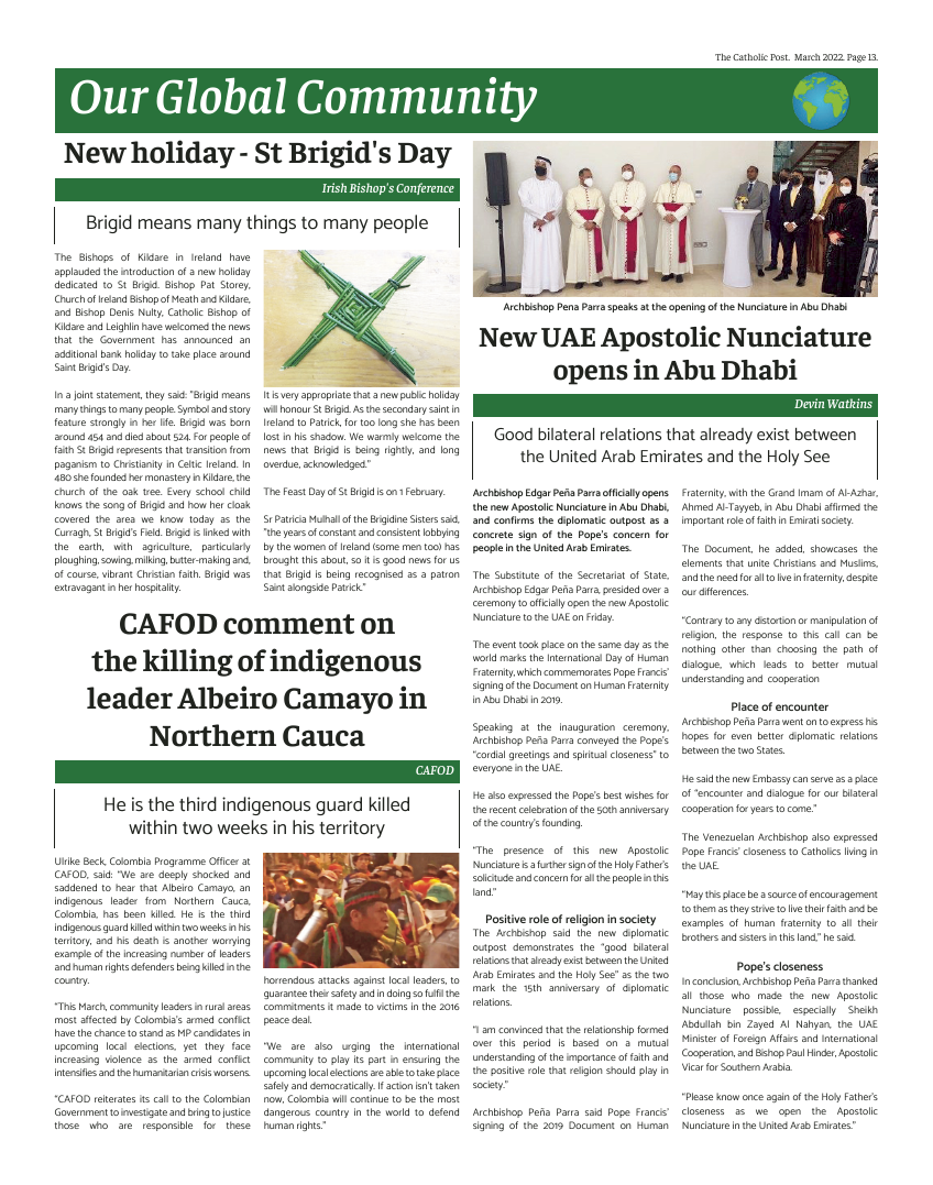 Mar 2022 edition of the Catholic Post Mar 2022 edition of the Catholic Post