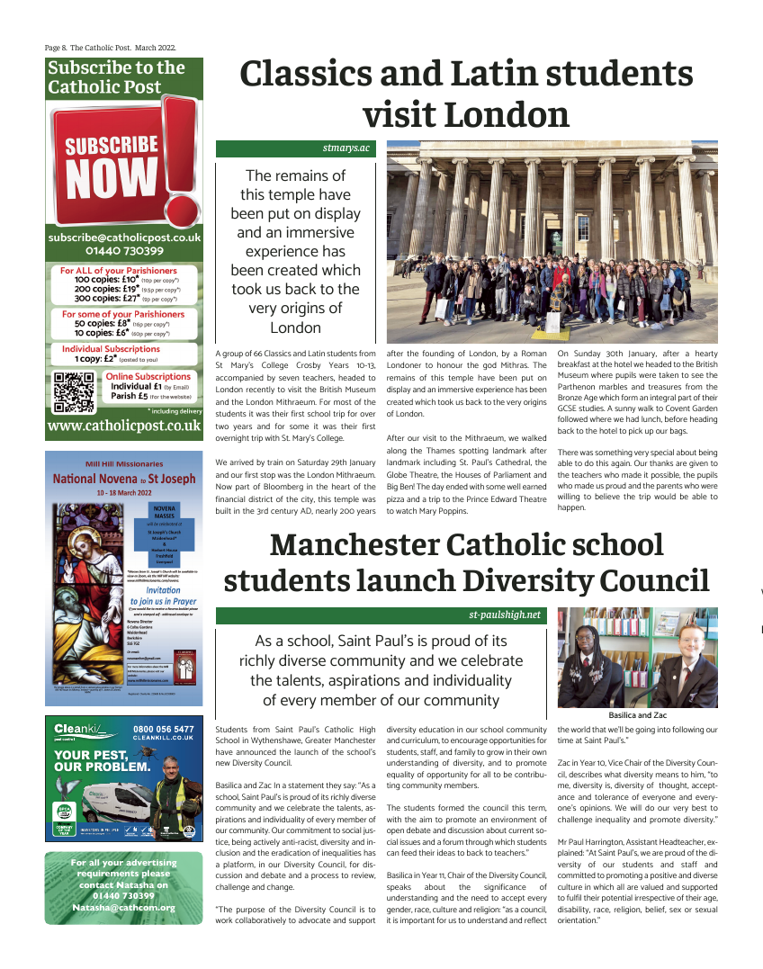 Mar 2022 edition of the Catholic Post Mar 2022 edition of the Catholic Post