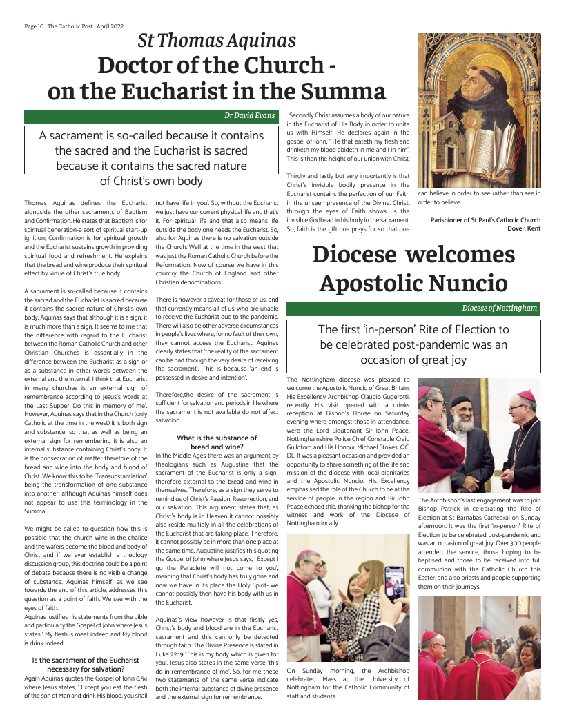 Apr 2022 edition of the Catholic Post