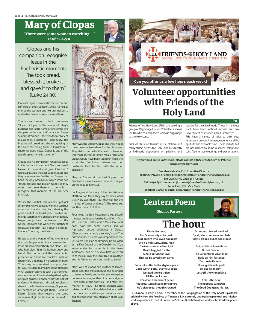 May 2022 edition of the Catholic Post