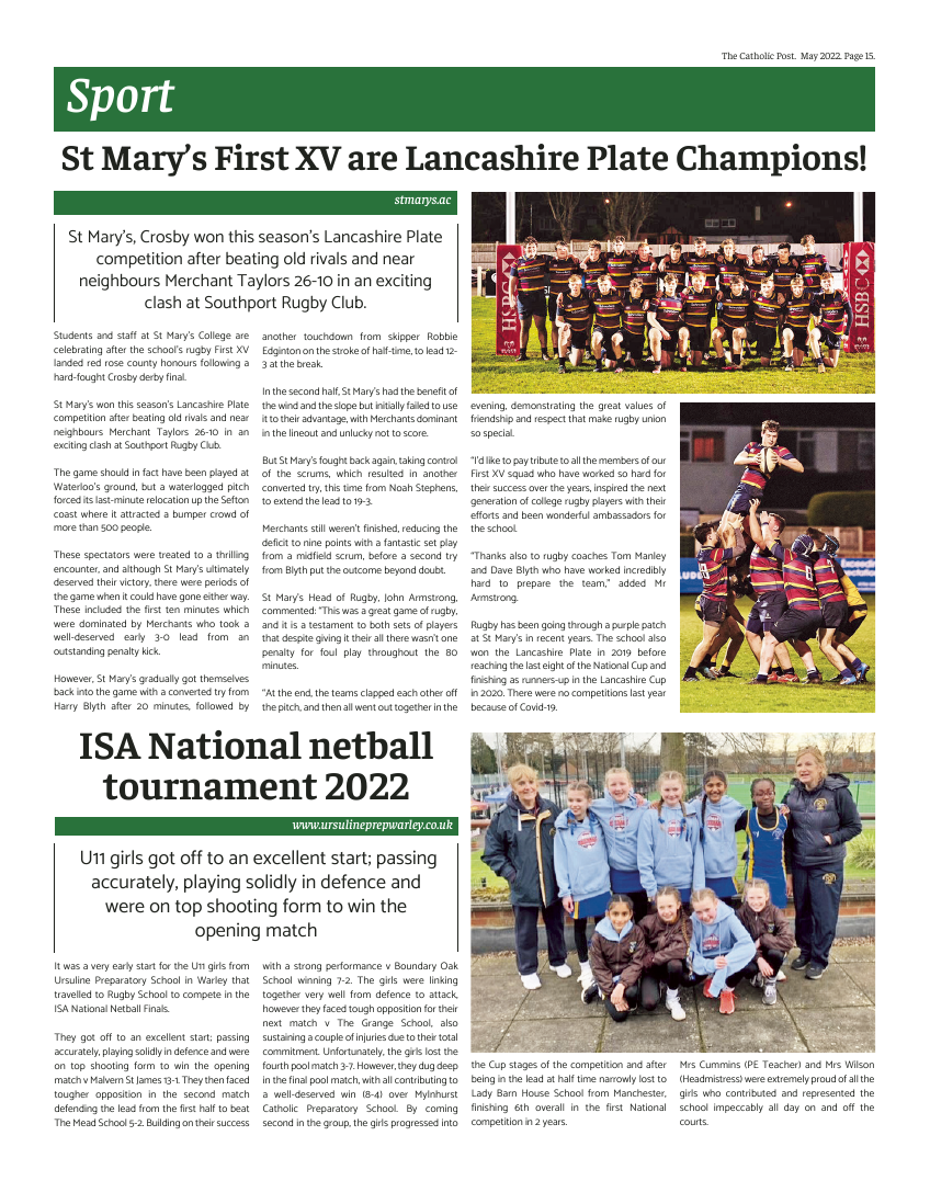 May 2022 edition of the Catholic Post May 2022 edition of the Catholic Post