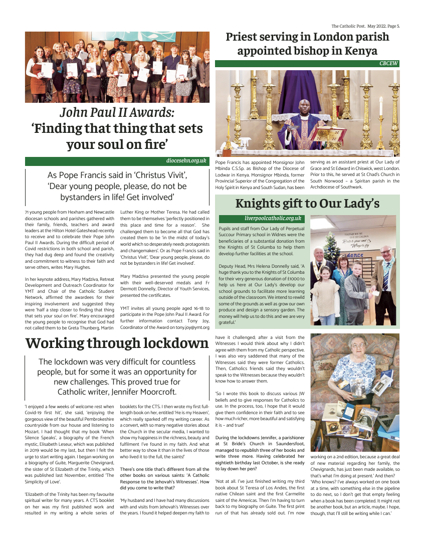 May 2022 edition of the Catholic Post