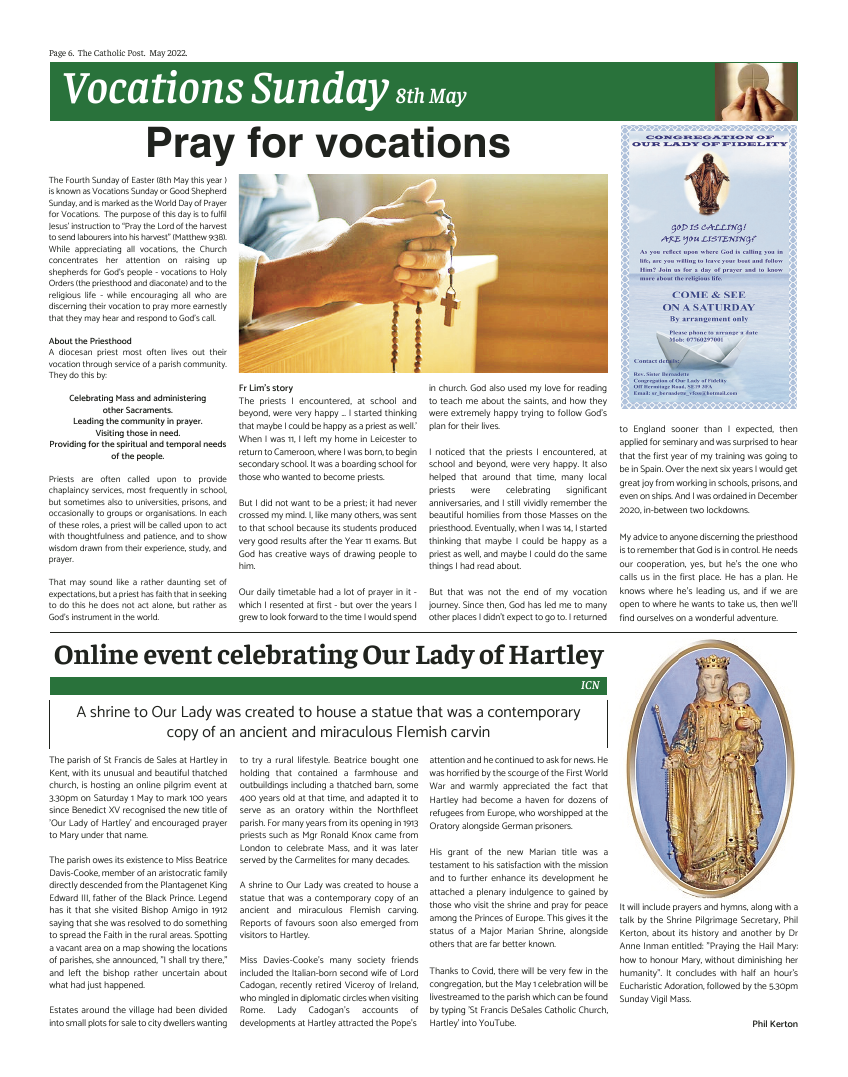 May 2022 edition of the Catholic Post
