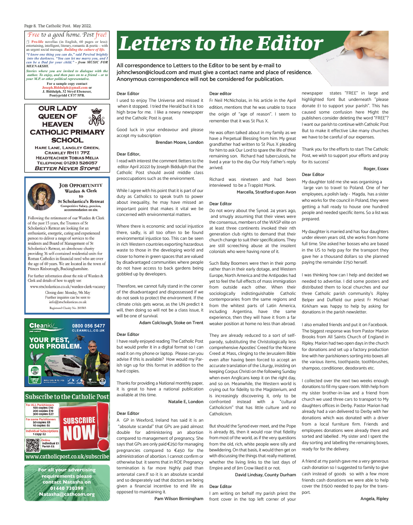 May 2022 edition of the Catholic Post May 2022 edition of the Catholic Post