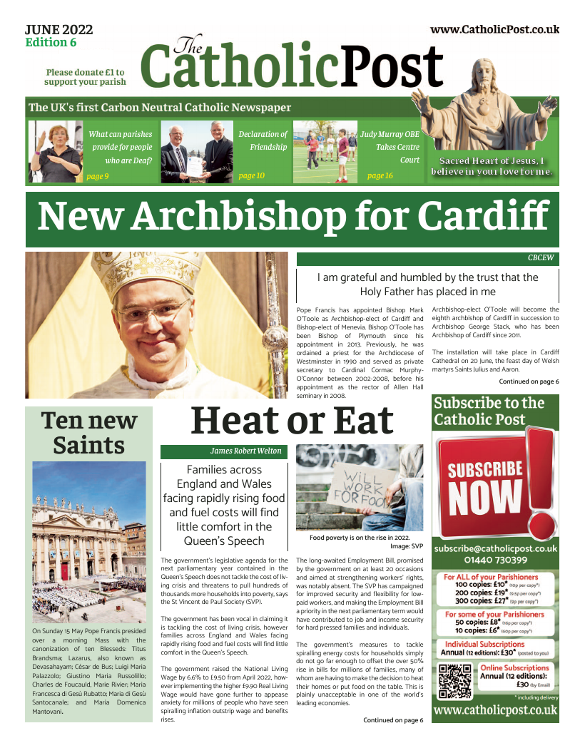 Jun 2022 edition of the Catholic Post