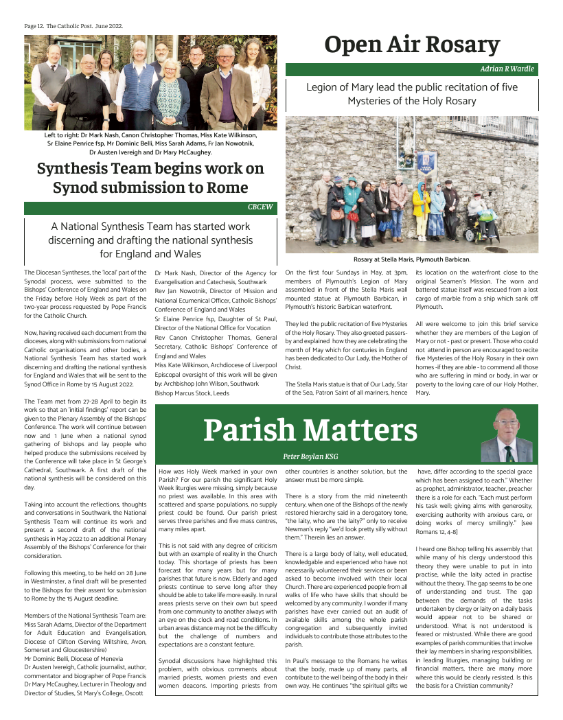 Jun 2022 edition of the Catholic Post Jun 2022 edition of the Catholic Post