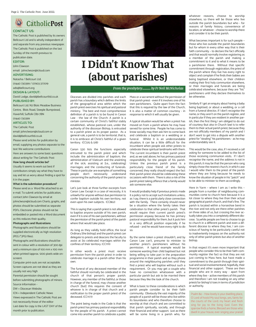Jun 2022 edition of the Catholic Post Jun 2022 edition of the Catholic Post