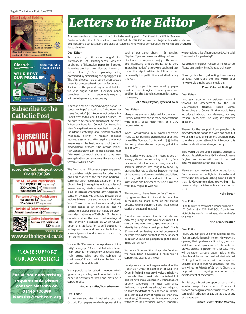 Jun 2022 edition of the Catholic Post Jun 2022 edition of the Catholic Post