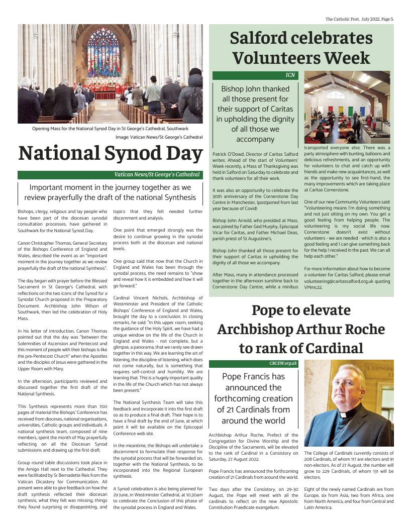 Jul 2022 edition of the Catholic Post Jul 2022 edition of the Catholic Post