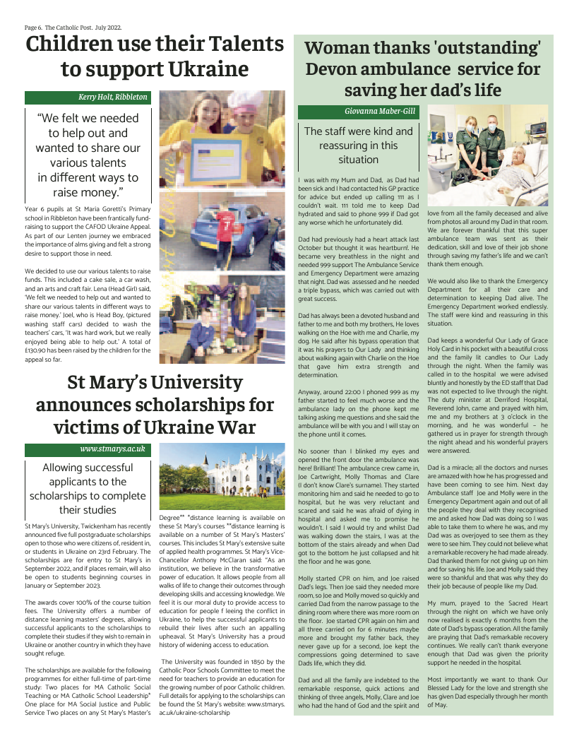 Jul 2022 edition of the Catholic Post Jul 2022 edition of the Catholic Post
