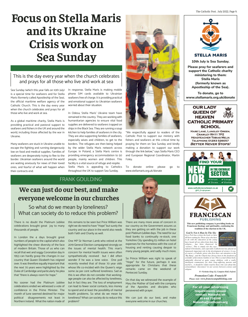 Jul 2022 edition of the Catholic Post