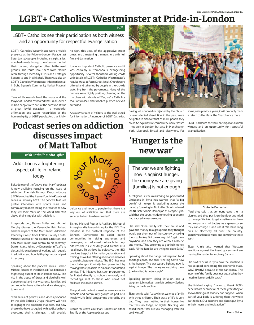 Aug 2022 edition of the Catholic Post