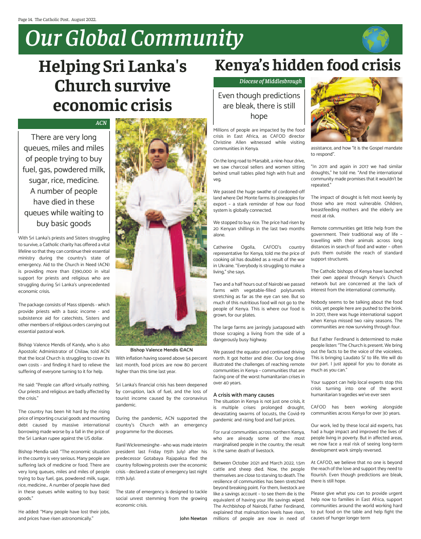 Aug 2022 edition of the Catholic Post