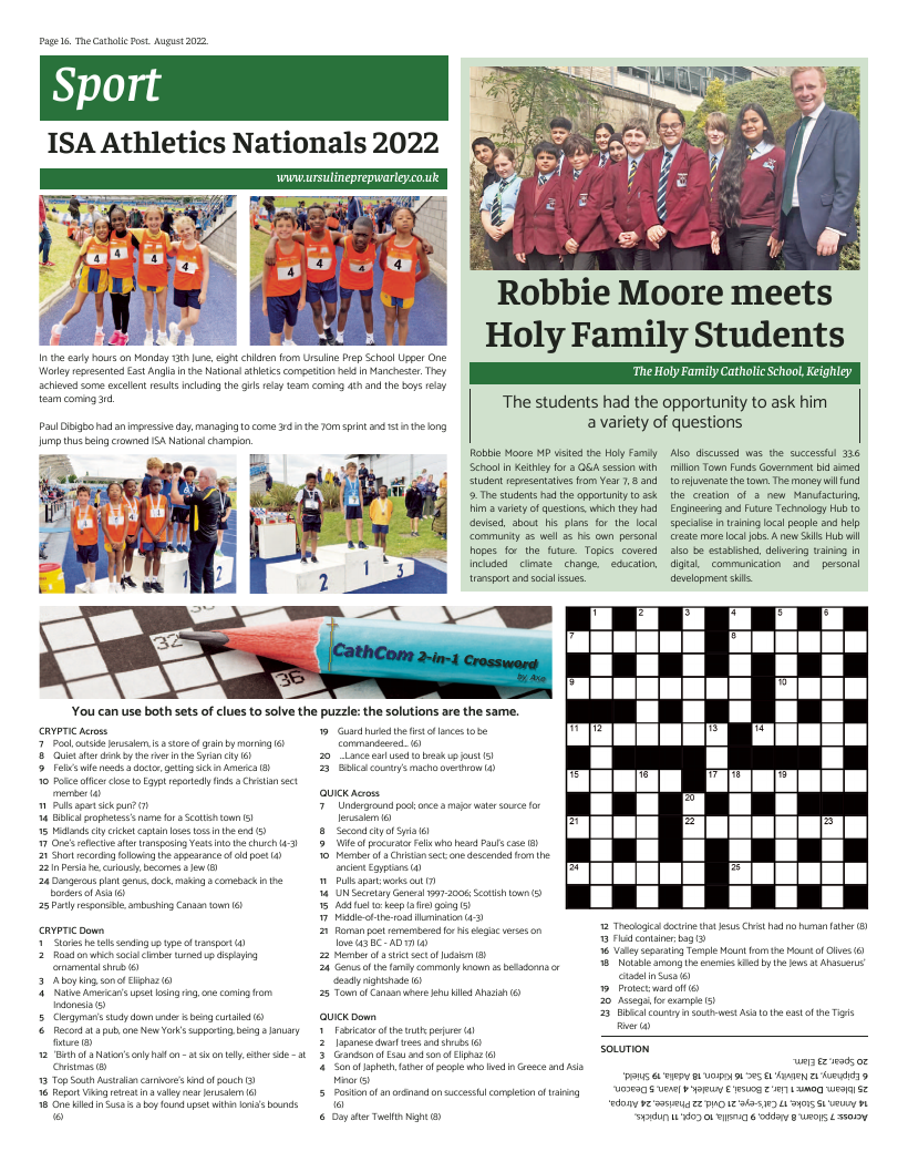 Aug 2022 edition of the Catholic Post Aug 2022 edition of the Catholic Post