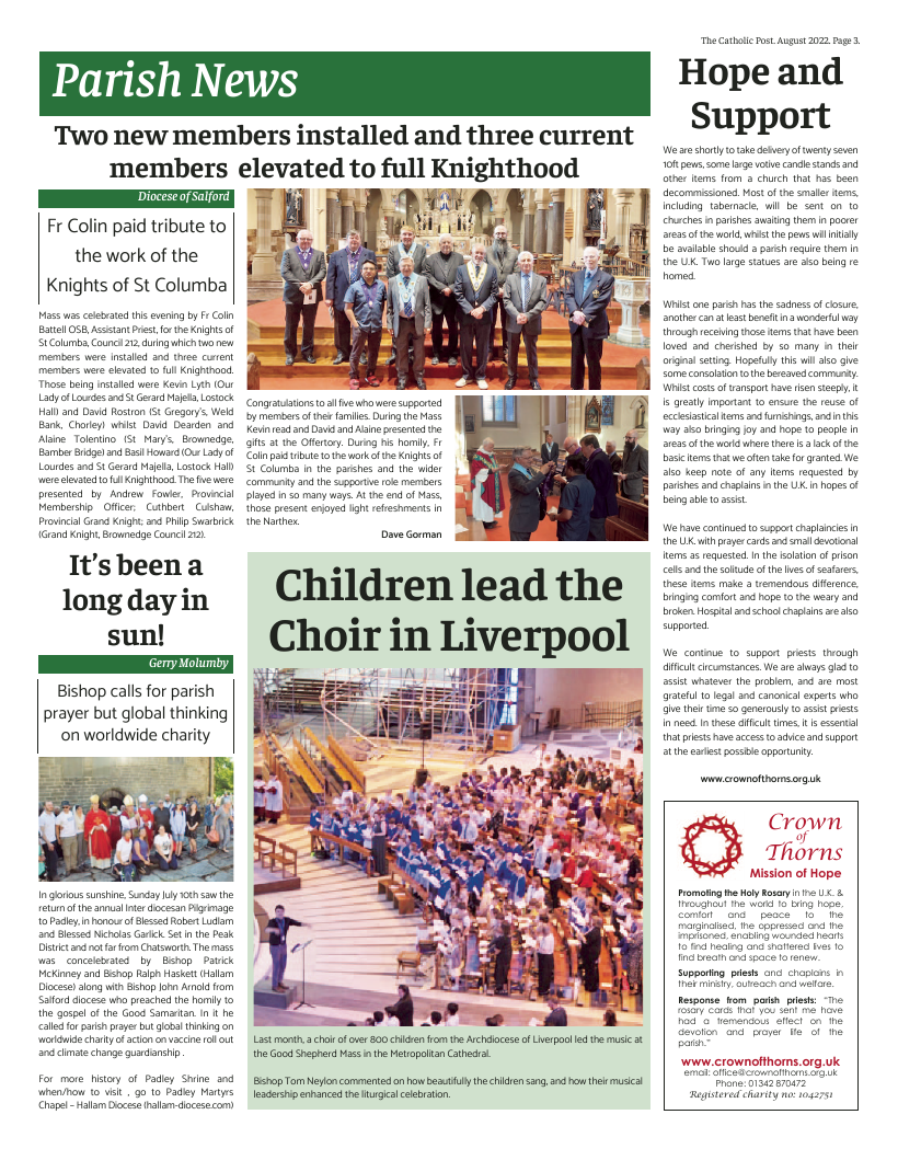 Aug 2022 edition of the Catholic Post