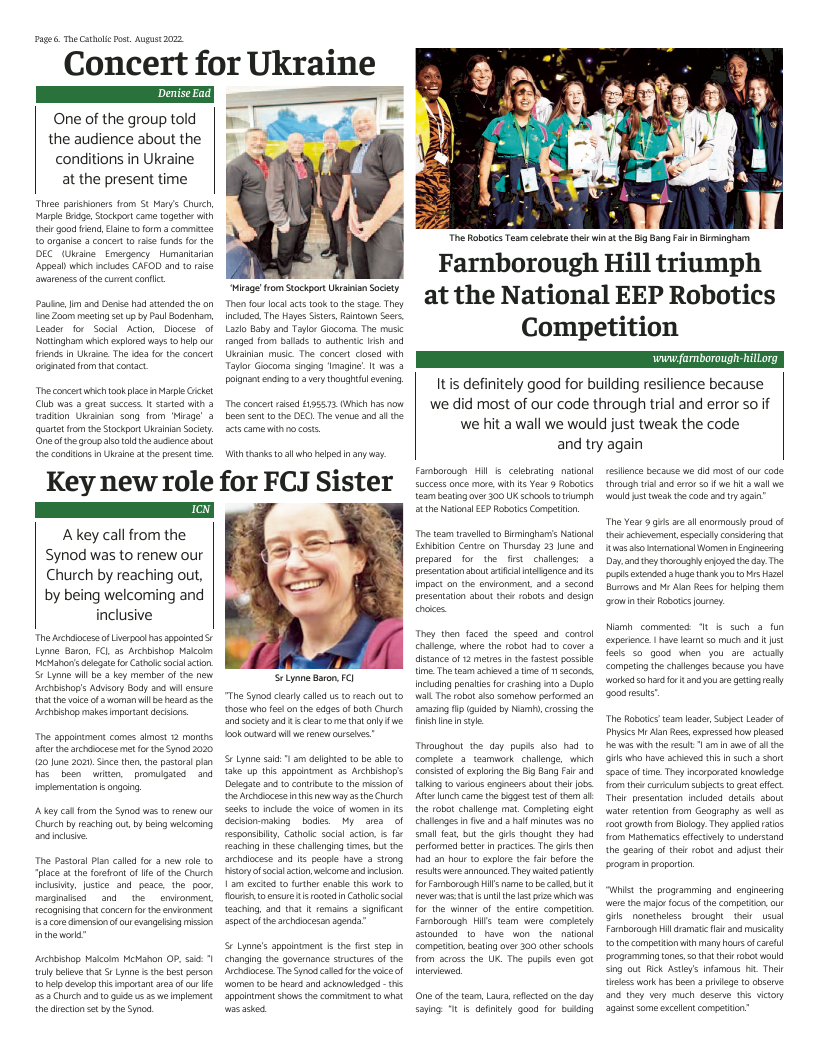 Aug 2022 edition of the Catholic Post Aug 2022 edition of the Catholic Post