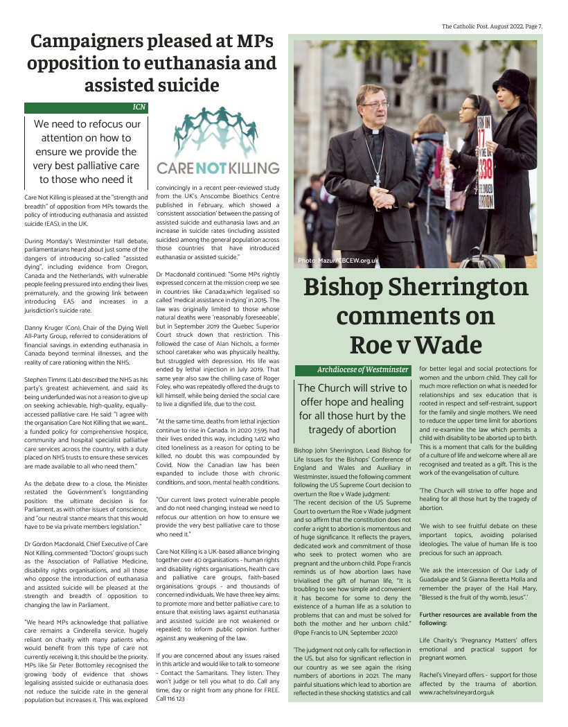 Aug 2022 edition of the Catholic Post