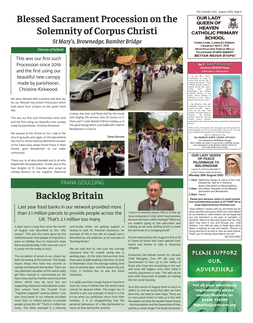 Aug 2022 edition of the Catholic Post Aug 2022 edition of the Catholic Post