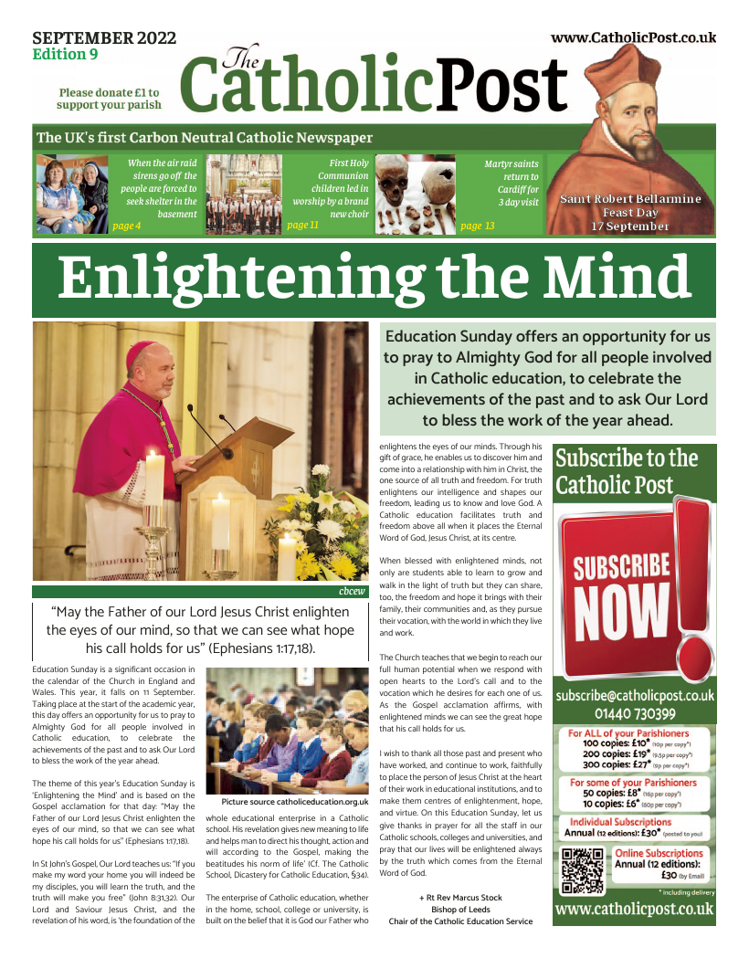 Sept 2022 edition of the Catholic Post
