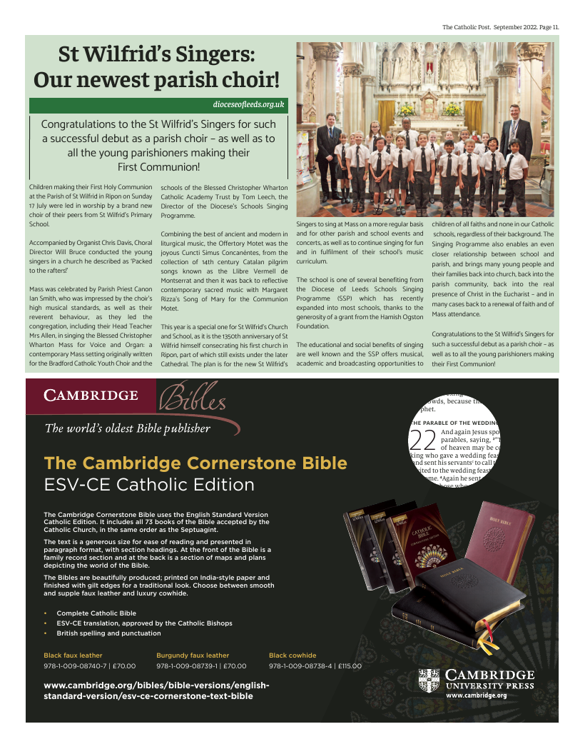 Sept 2022 edition of the Catholic Post Sept 2022 edition of the Catholic Post