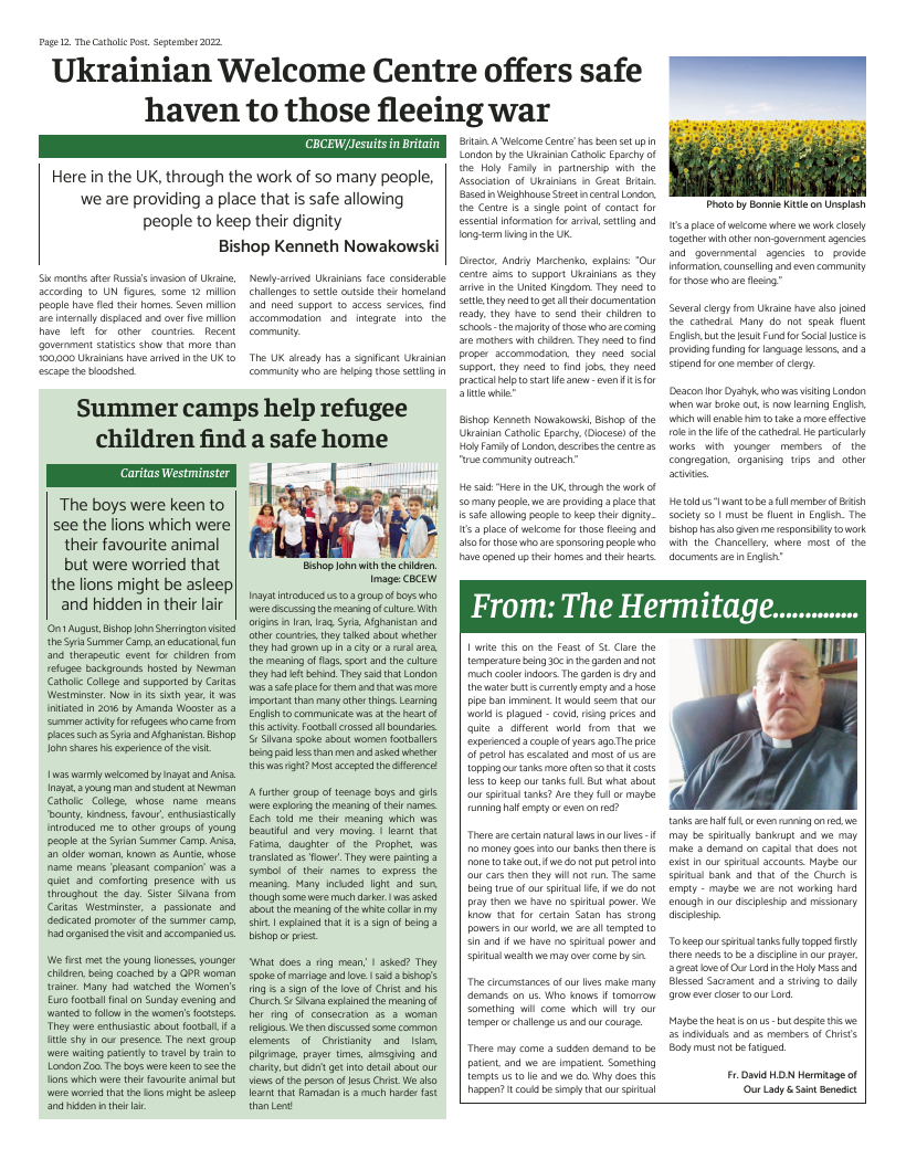 Sept 2022 edition of the Catholic Post Sept 2022 edition of the Catholic Post
