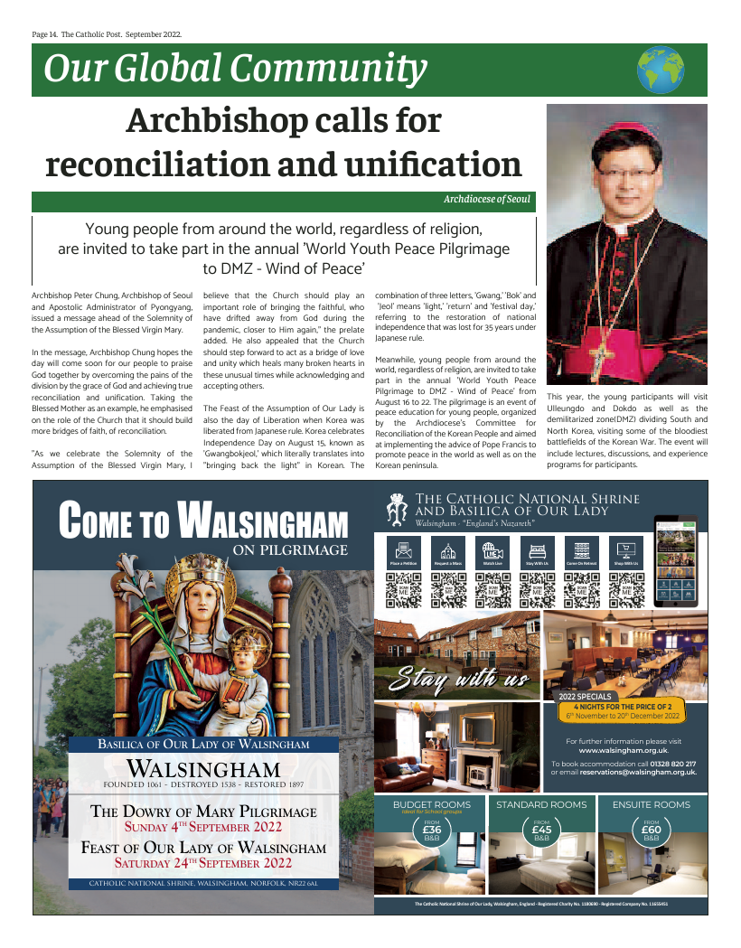 Sept 2022 edition of the Catholic Post